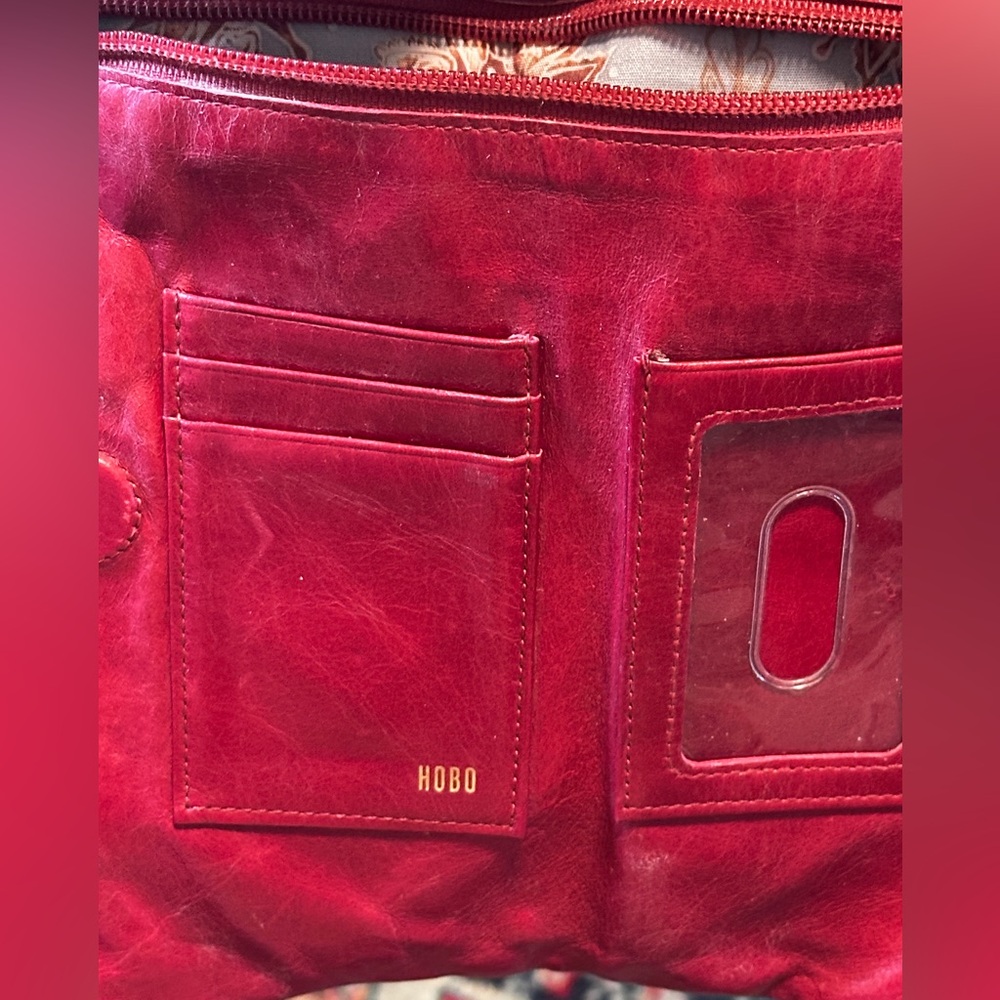 HOBO International Red Leather Quilted Wallet Clutch - Picture 7 of 12